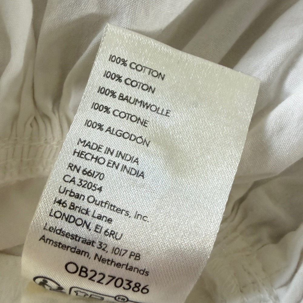 We The Free Bailey Shirt Women XS White Cotton Ruffle Hem Cropped OB2270386 - Picture 14 of 15